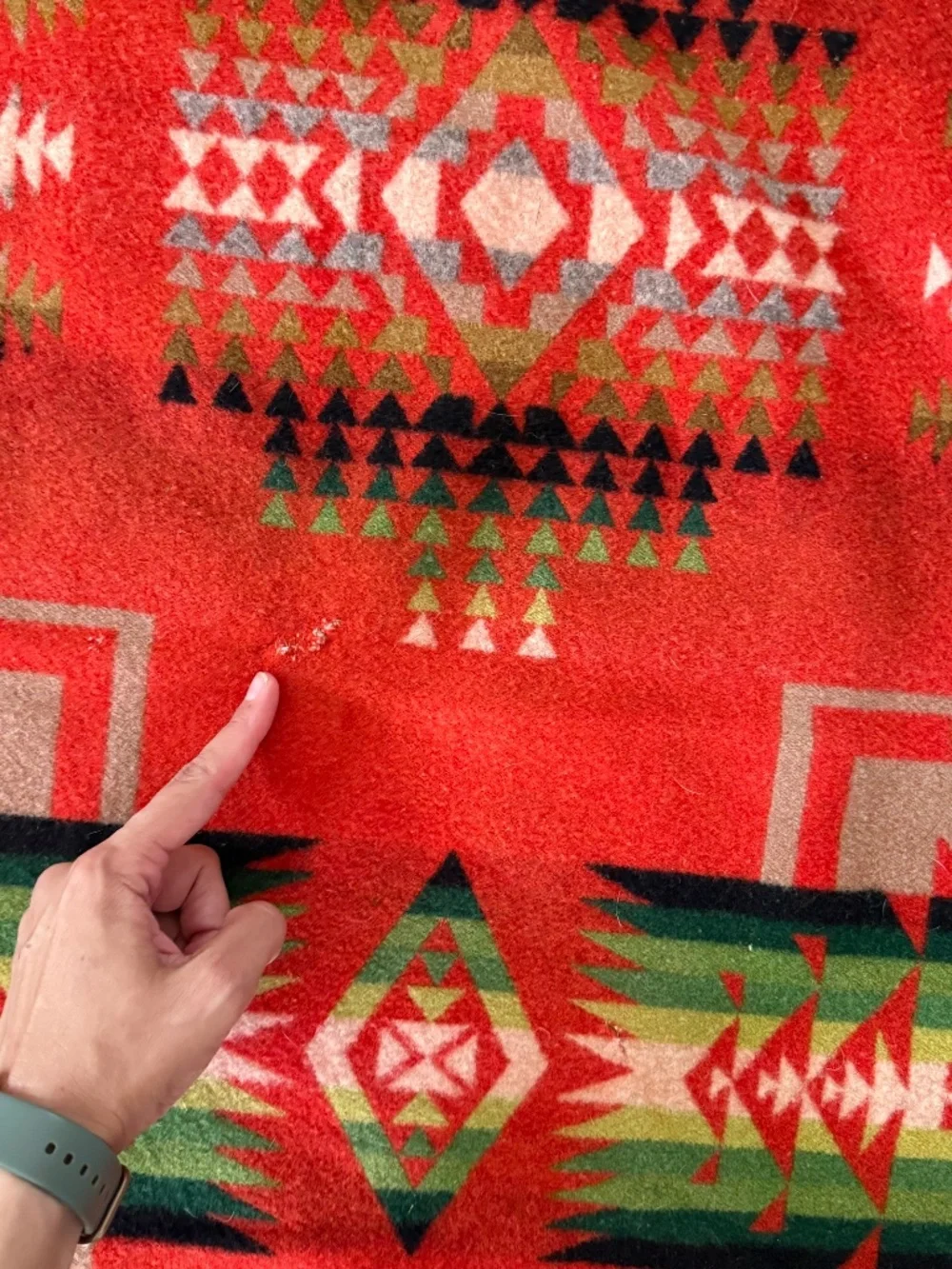 VTG Pendleton Beaver State Wool Blanket Chief Joseph Arrowhead Red Green 76x54